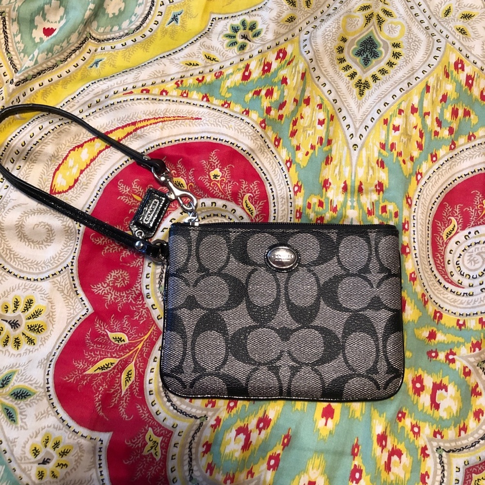 Classic Black Coach Wristlet